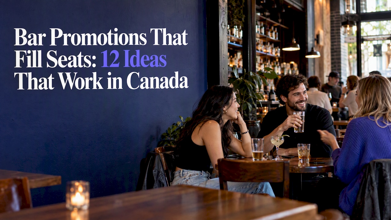 Friends seated together in a Canadian bar
